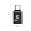 1Pcs Car Charging Adapter Type-C To USB Converter Car Accessories For Seat Leon FR Altea Ibiza Toledo Cordoba Alhambra Arona Ateca Exeo