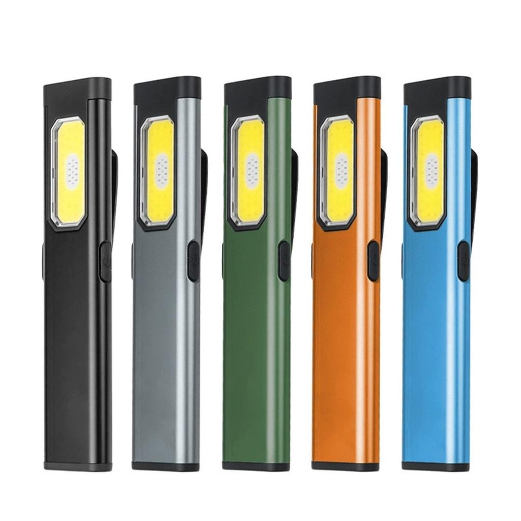 Portable USB Flashlight – Magnetic Rear Light with Back Clip, Multi-Functional Outdoor Work Lamp for Camping, Garage &