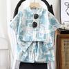 Summer Kids Cotton Blend Floral Shirt Shorts Set For Boys And Girls