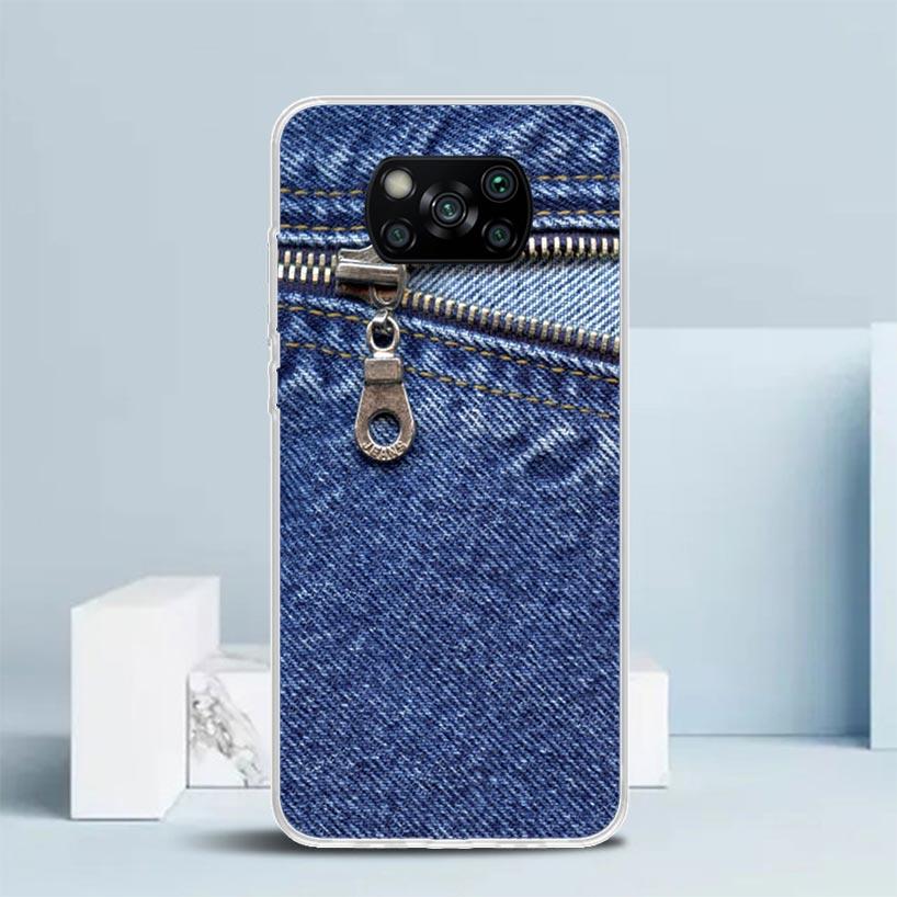 Jeans Cowboy Denim Printed Phone Case For Xiaomi Poco F7 Ultra X5 X6 X7 Pro M7 Redmi 15C 15 13C 13 12C 12 10C 10 10A 9 9C 9A 9T