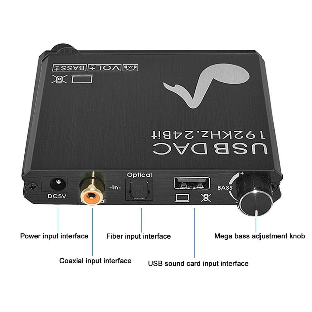 Koaxial-Optischer Audio Digital-zu-Analog-Audio-Konverter RCA-Konverter Stereoanlage