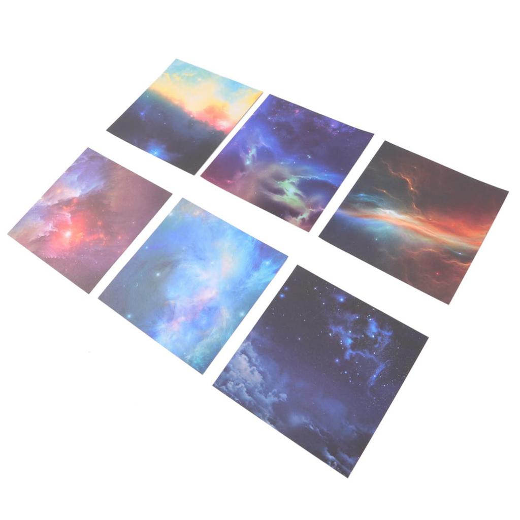 NOLITOY Set of Origami Starry Stylish Large Japanese Large Washi Night Paper Thousand Gift 100-Sheet Paper Watercolor, Sky, Space, Glitter, 15cm,