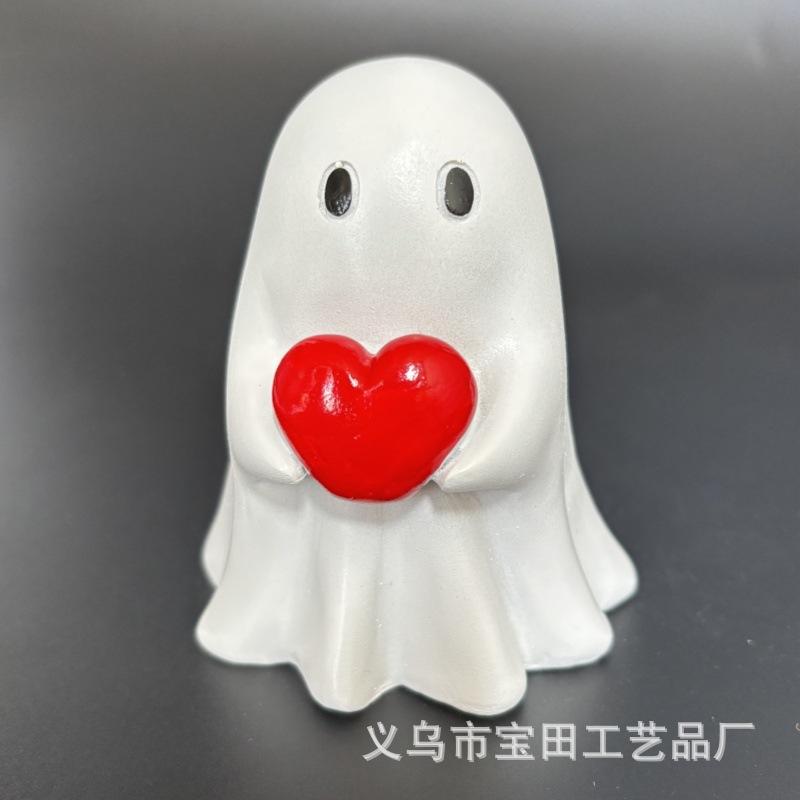 New product cute white ghost party decoration garden ornament study desktop decoration small ornament
