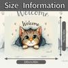1Pcs Kitten & Welcome Sign Car Trunk Mat Anti Slip Cargo Liner Waterproof Storage Protector for SUV Sedan