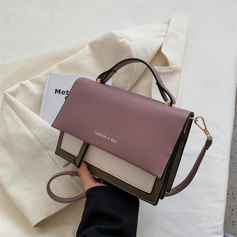 Spalvų blokavimo tendencija Vertikalus kvadratas Moteriškas krepšys Madingas Mažas Krepšys Crossbody Bag Moteriška rankinė mada Vieno peties skersinis krepšys