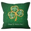 Home Cushion Cover St. Patrick's Day Pillowcase Four-leaf Clover Plaid Sofa Cushion Cover