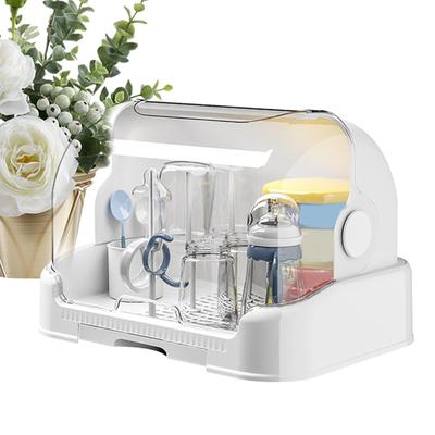 Baby Bottle Drying Rack Toddler Bottles Storage Box Dustproof Bottle Storage with Removable Drip Tray Durable Countertop Rack