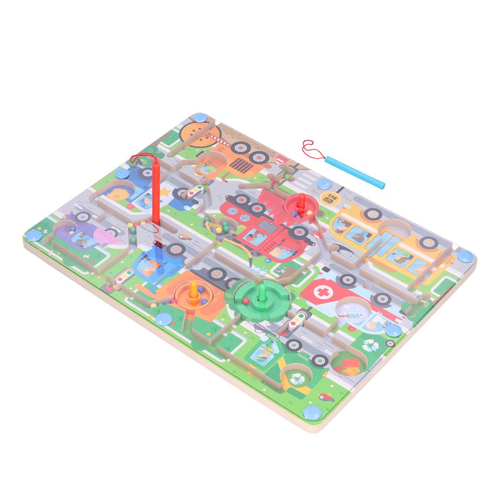 Maze Puzzle Game Cute Pattern Wooden Educational Learning Magnetic Toys for ChildrenTraffic
