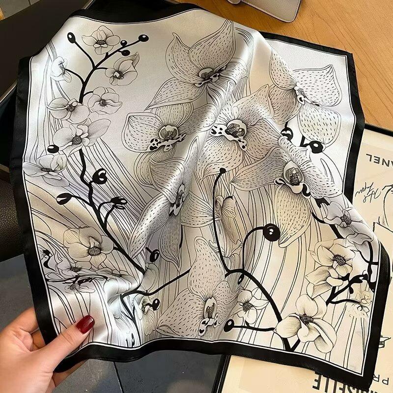 70 silk scarf square scarf high sense fashion versatile professional simulation silk small scarf versatile printed women's silk scarf