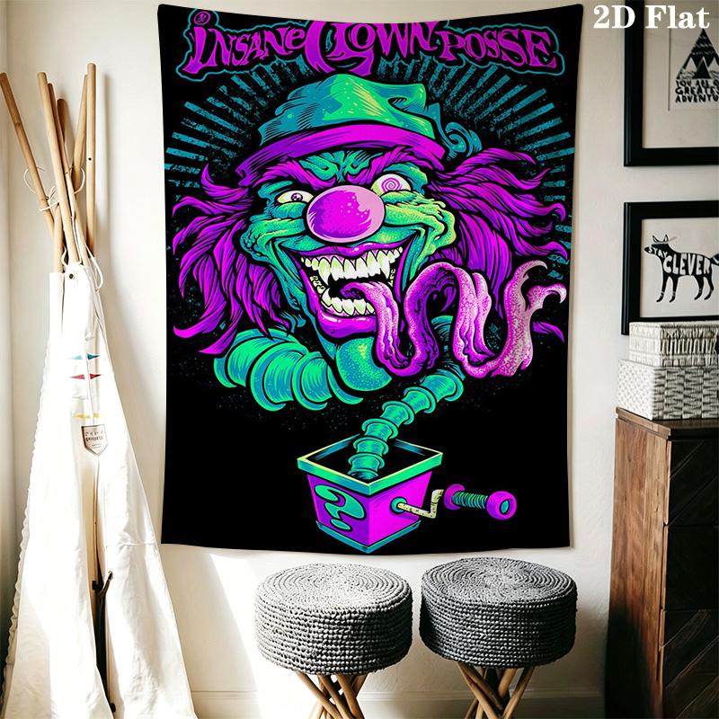 Creepy Clown Prop Pattern Home Decor Tapestry, Wall Hanging, Decorative RV Wall Cloth.MGT0918578