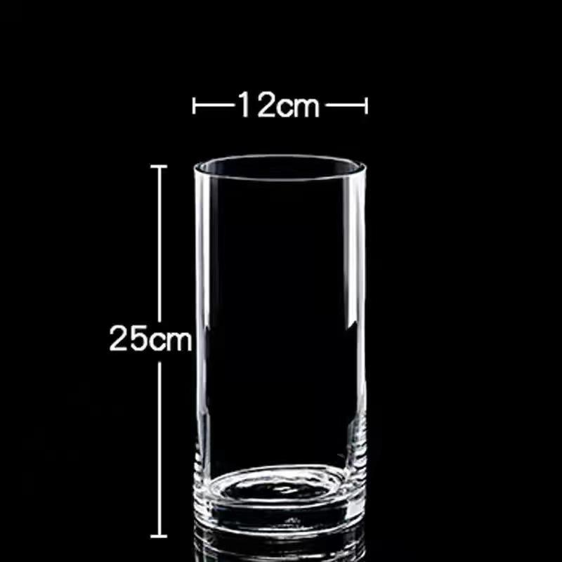 Transparent Glass Flower Vase & Hydroponic Container - Floor Ornament
