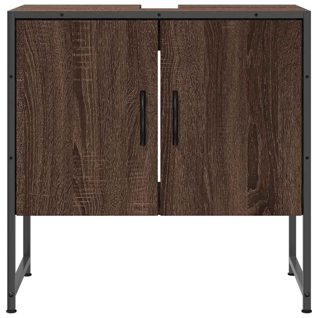 Bathroom Vanity Cabinet Brown Oak Effect 60 x 33 x 60 cm
