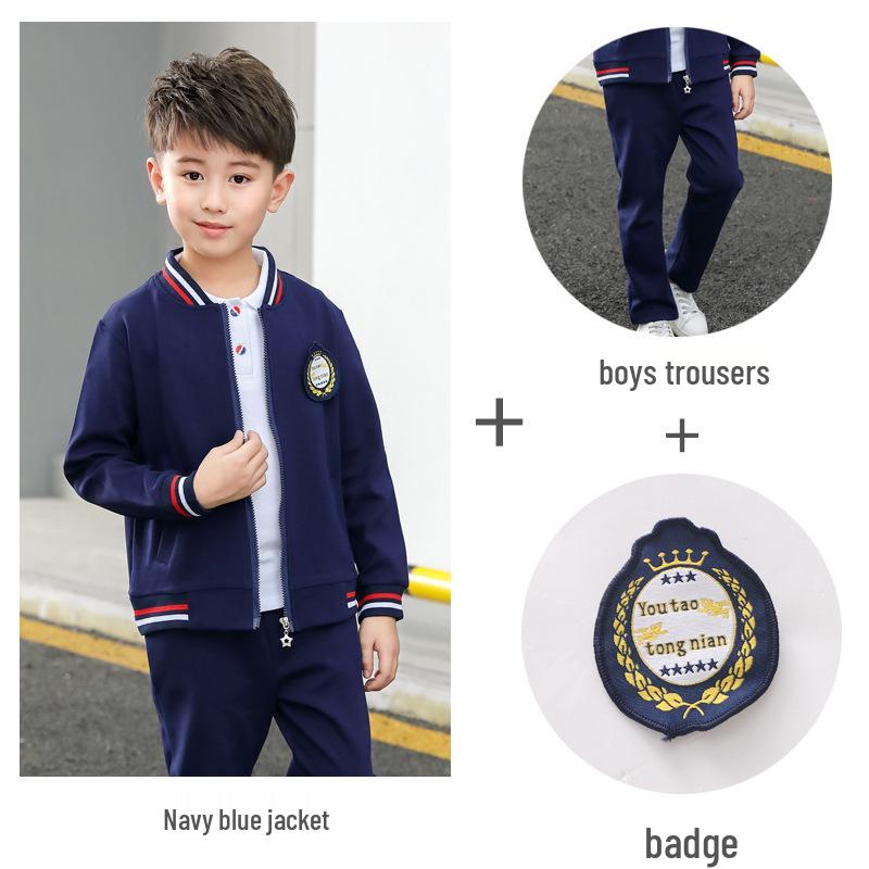 Spring/Autumn British Cotton Academy Style Baseball Uniform for Kindergarten & Primary School