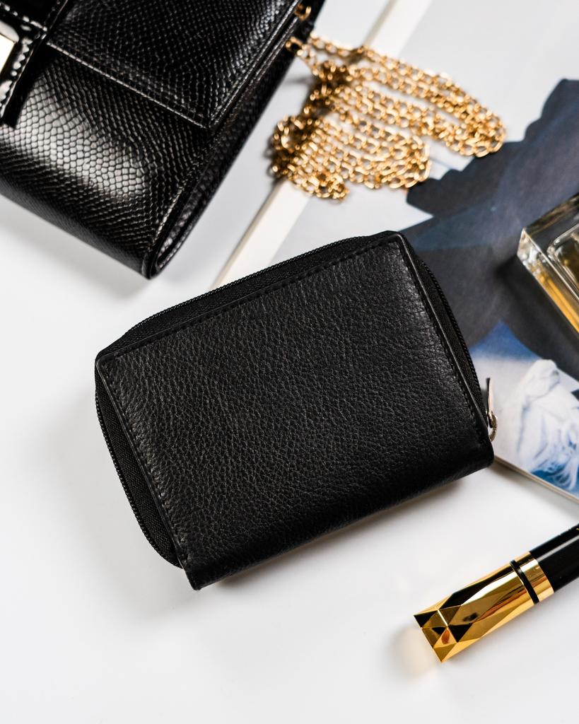 Women's Leather Wallet R-DLL2-NCD-BL-8411 Black