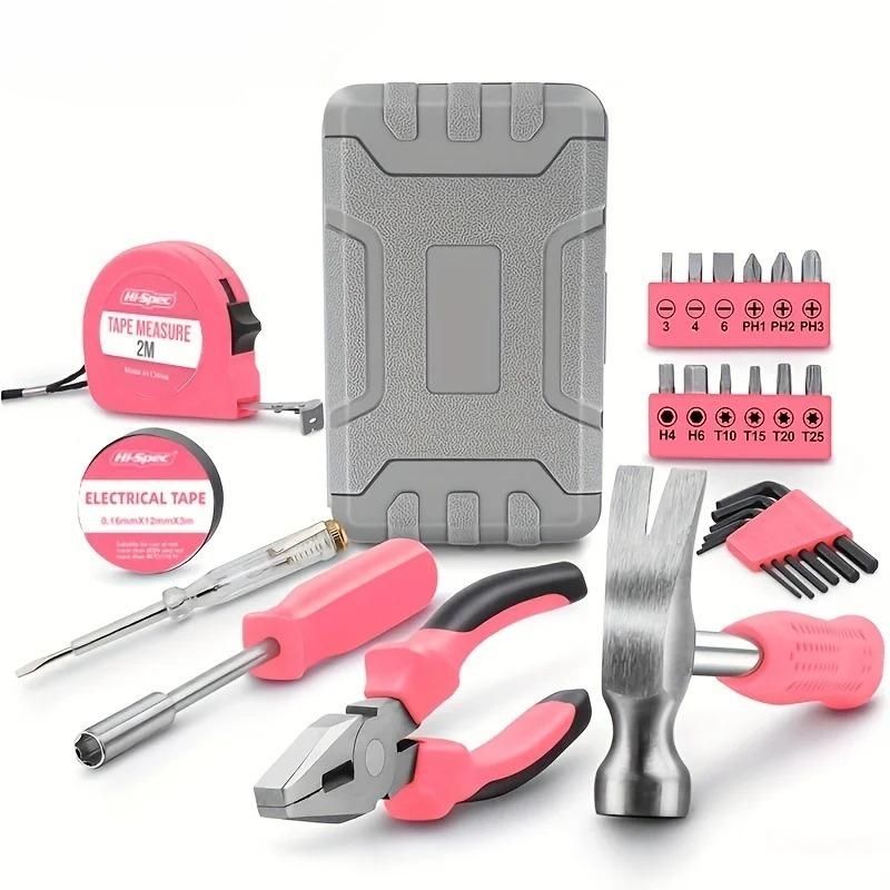 Multi-functional household toolbox, comprehensive set of hardware tools, combination tape measure, manual repair tool kit