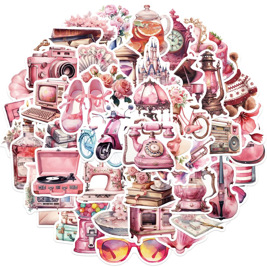 60 Rosa Ferie Graffiti Klistremerker Gitar Notatbok Koffert DIY Vanntette Klistremerker