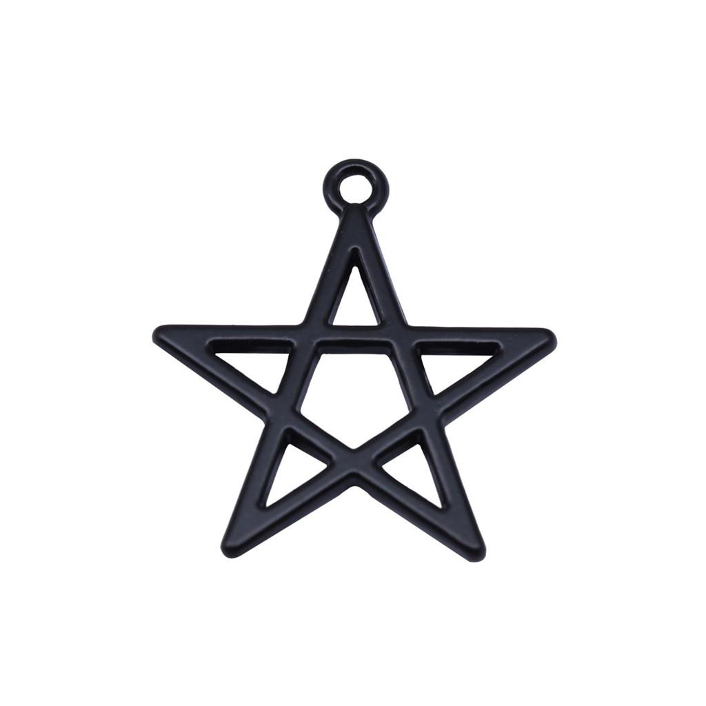 Nested Star Charms Multi Color Alloy Pendants For Double Star Themed Jewelry