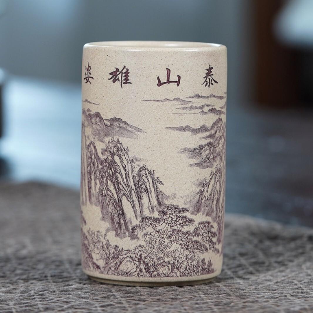 

190ml Yixing Zisha Landscape Teacup Vintage Tea Bowl Jug Tea-tasting Personal Cup Chazhan Master Cups Tea Services Supplies Gift