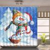 Christmas Shower Curtain Sets Vintage Red Truck Xmas Ball Pine Tree Snowman Winter New Year Gift Bathroom Decor Bath Curtains