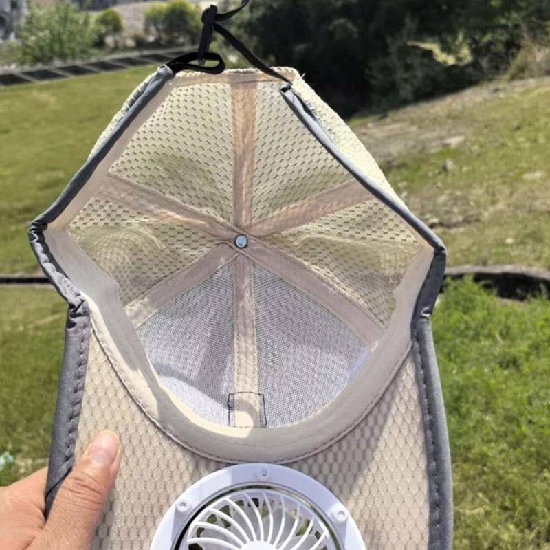 Solar Powered Cooling Fan Hat With USB Charging For Outdoor Activities 600mAh Rechargeable Adjustable Ventilated Sun Hat
