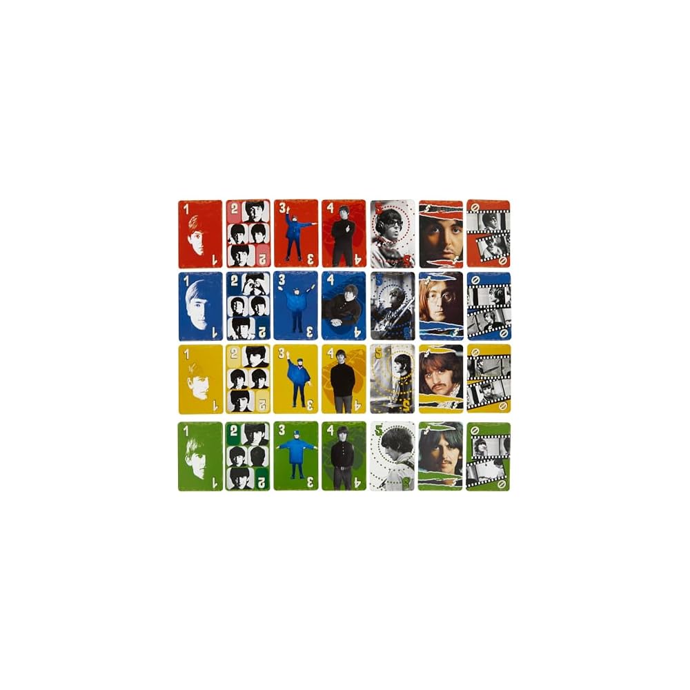 Mattel UNO Beatles Card Game 112 Cards for 2-10 Players Ages 7 and Up Black