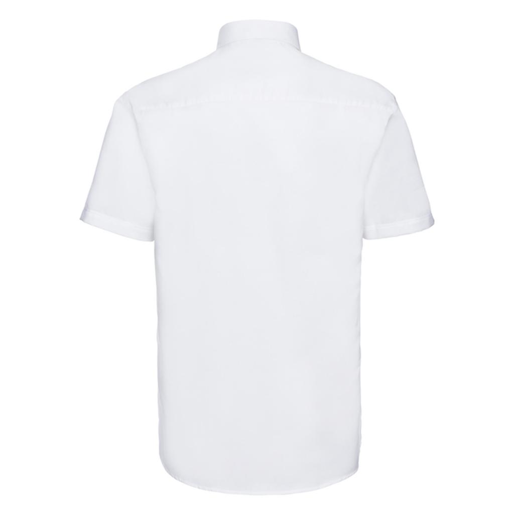 Russell Collection Mens Classic Plain Oxford Short-Sleeved Shirt