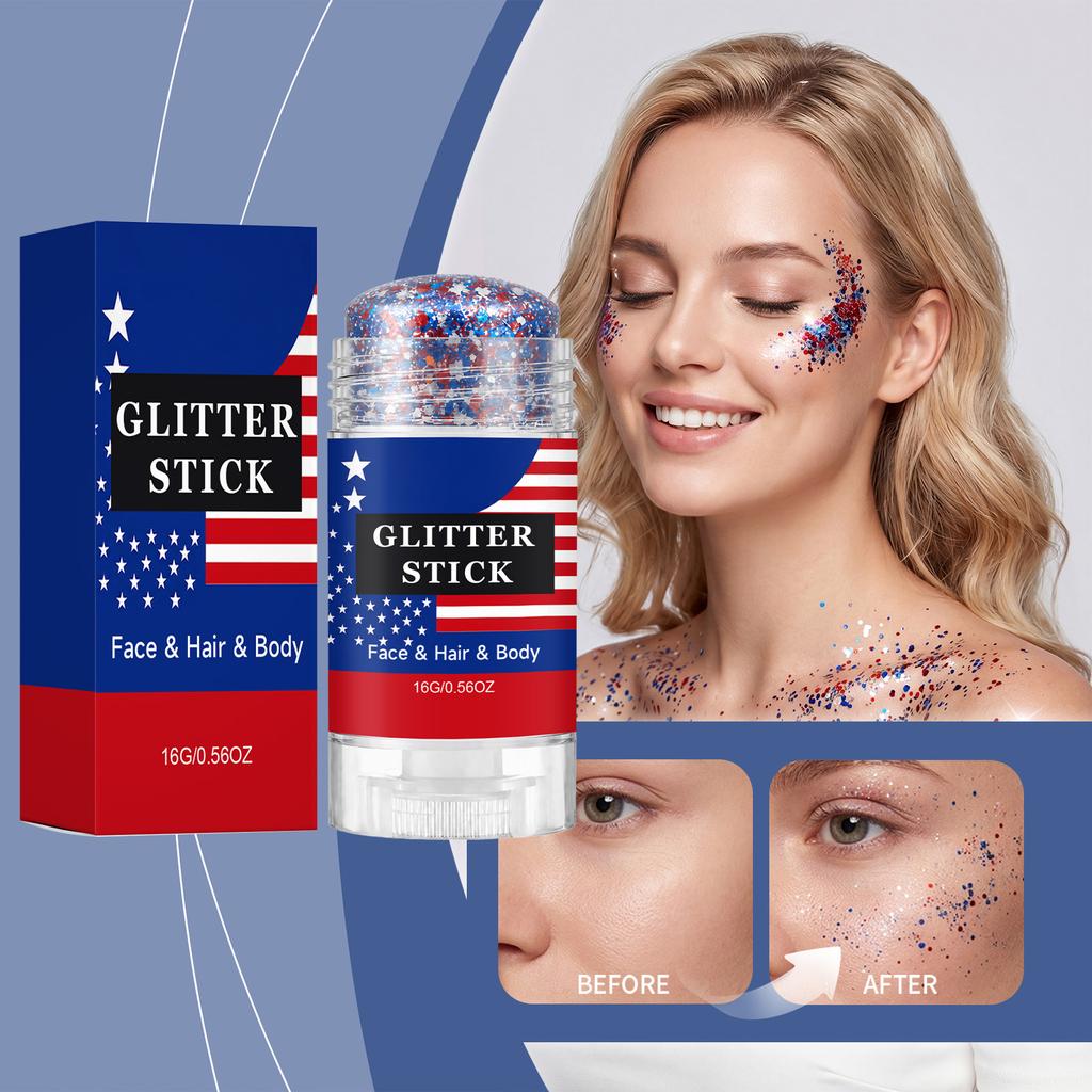Glitter Stick Body Glitter, Star Stick, 16g / 0.56 Oz, Easy Apply Cosmetic Glitter Makeup