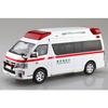 Aoshima Bunka Kyozaisha 1/32 Rakupla Snap Kit nr 02-HM Toyota Himedic Ambulance Kolorowy plastikowy model