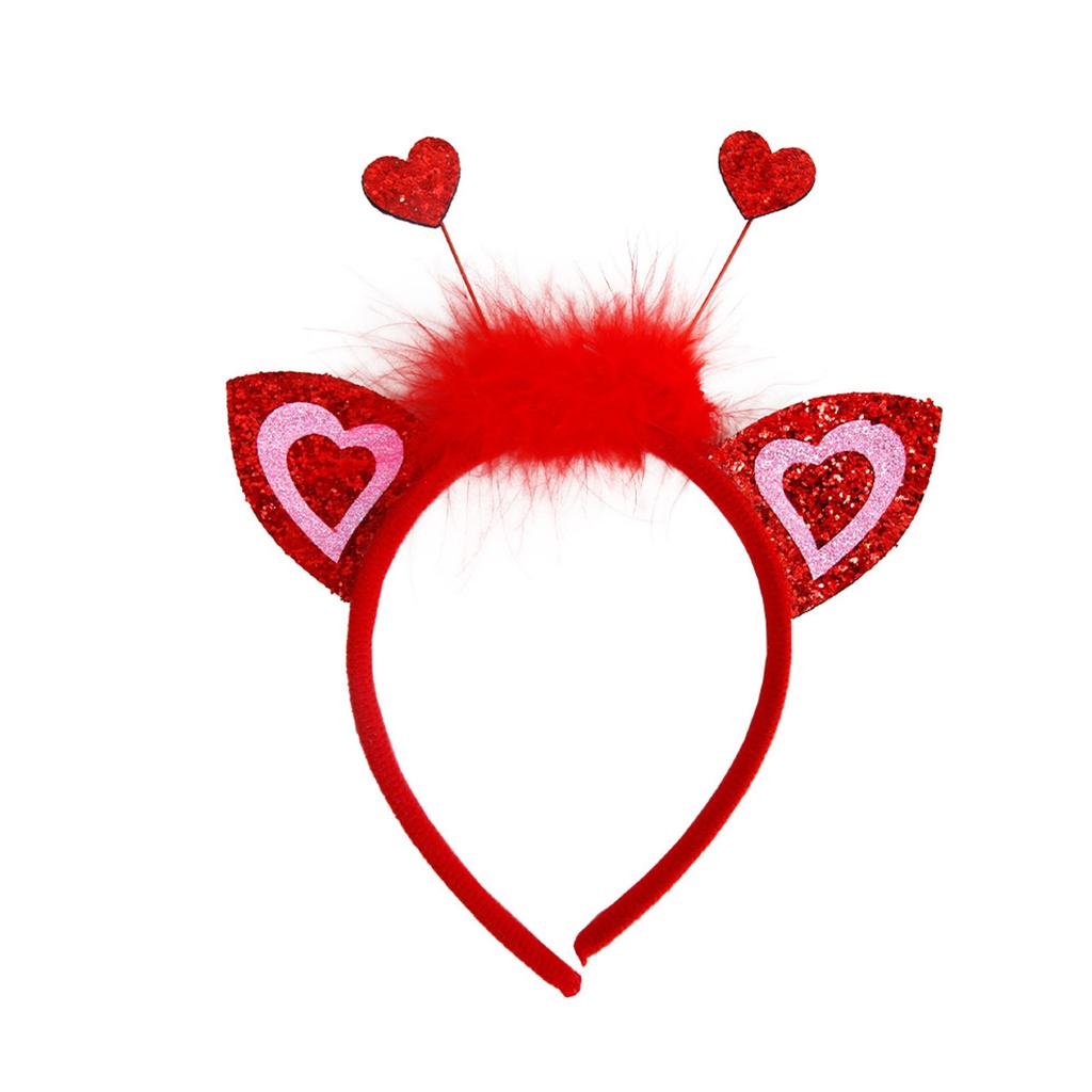 Valentines Decorative Headband Festival Party Giltter Heart Headdress Hair Hoop Wedding Headhoop Holiday Party Accessory