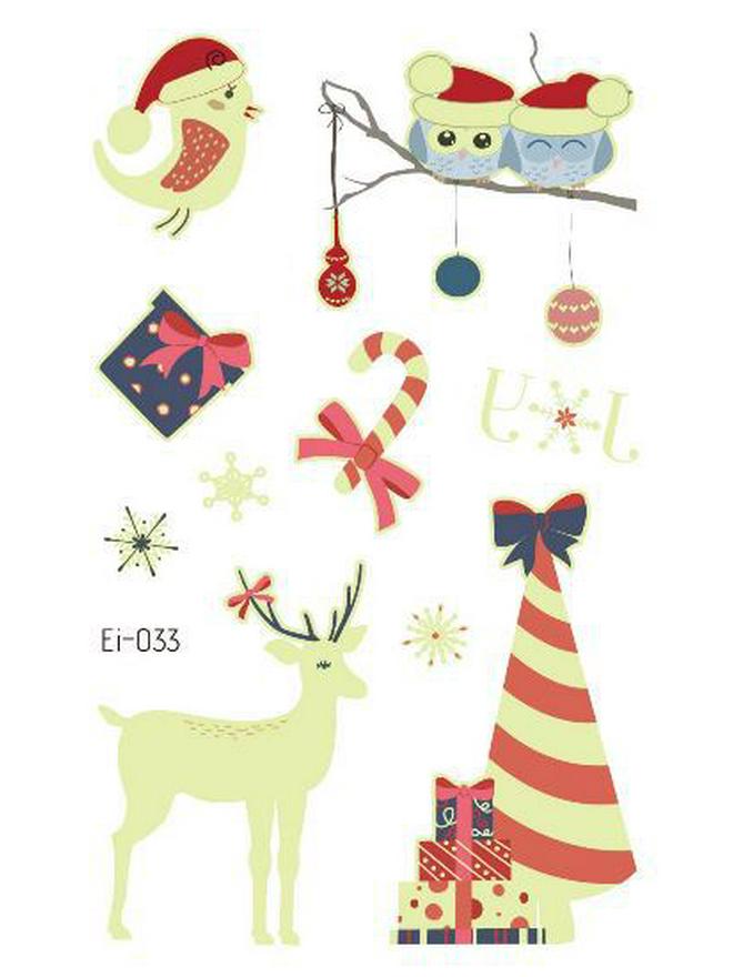 Ricalon Glow-in-the-Dark Waterproof Christmas Temporary Tattoos for Kids