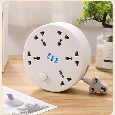 Circular Power Extension Board Flexibility 2M Retractable Power Cord Multi Outlet Power Strip Socket Universal