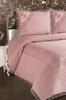 Poppy Quilted Bedding Set 3 Pcs, Coverlet Set 240x260 Pillowcase 50x70 Double Size Pink