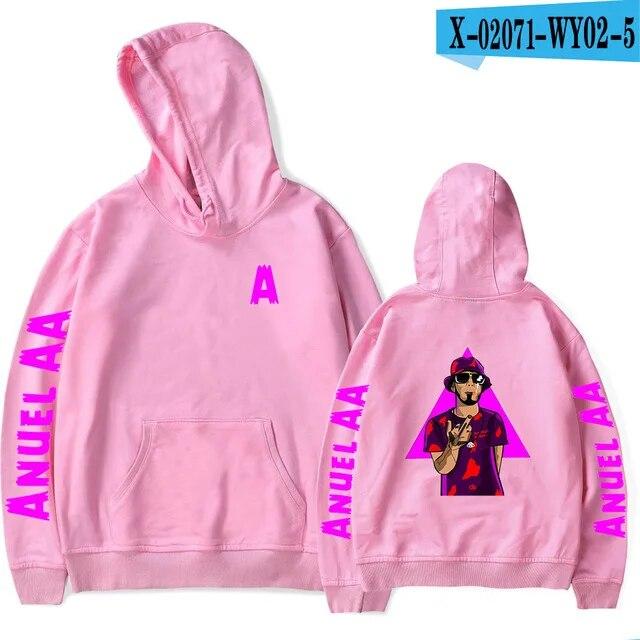 Anuel AA Printed Hoodies Sweatshirt Coat Real Hasta La Muerte casual Tracksuit Costume Unisex Women Clothing Anime Pullover Hoodie