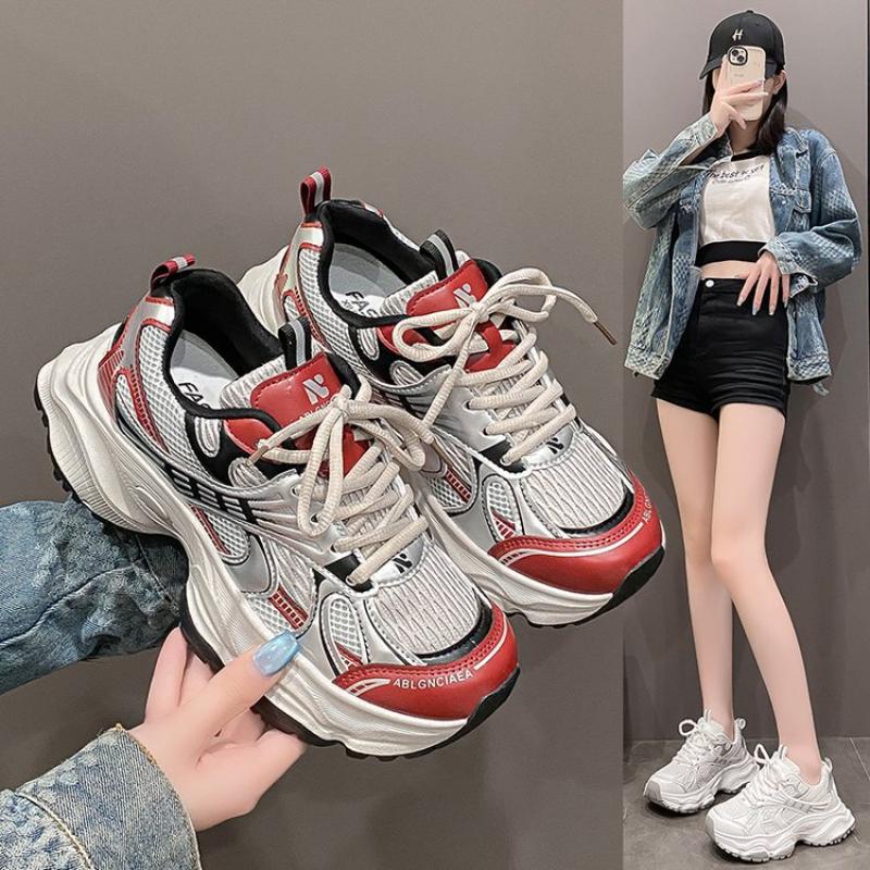 

Модная женская спортивная обувь, увеличивающая рост, удобные и дышащие кроссовки «папины кроссовки» 40 бордовый