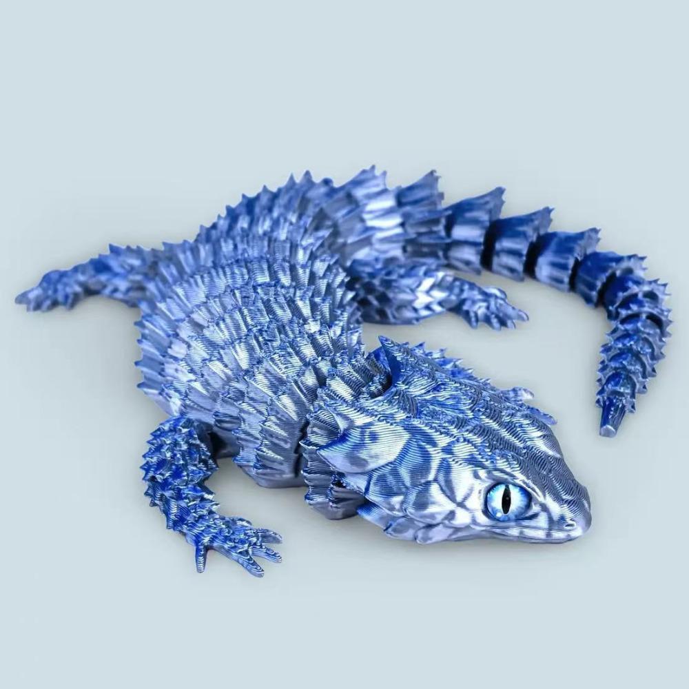 Movable Joints Lizard Figurines Flexible Articulated Lizard Movable 3D Printed Lizard  Home Decor