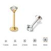 2/8PCS Stainless Steel Eearring Nose Stud Cartilage Piercing Jewelry Helix Tragus Lip Flat Back Tiny Earrings for Women 18G