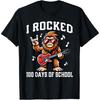I Rocked 100 Days Of School Bigfoot Rock and Roll Boys Boys Girls Cotton Men T Shirt S