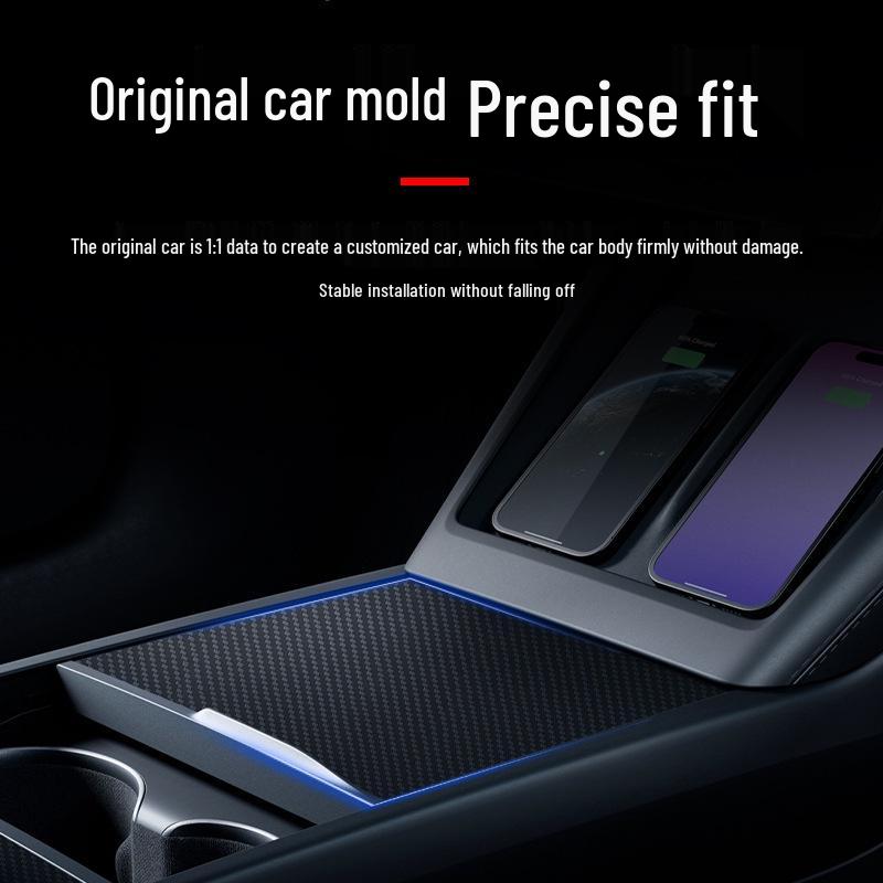 Echtes Kohlefaser-Mittelkonsolen-Panel-Set für Tesla Model 3 Highland