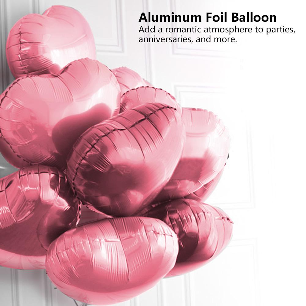 10pcs 10\" Heart Aluminum Foil Balloons Party Wedding Birthday Decor