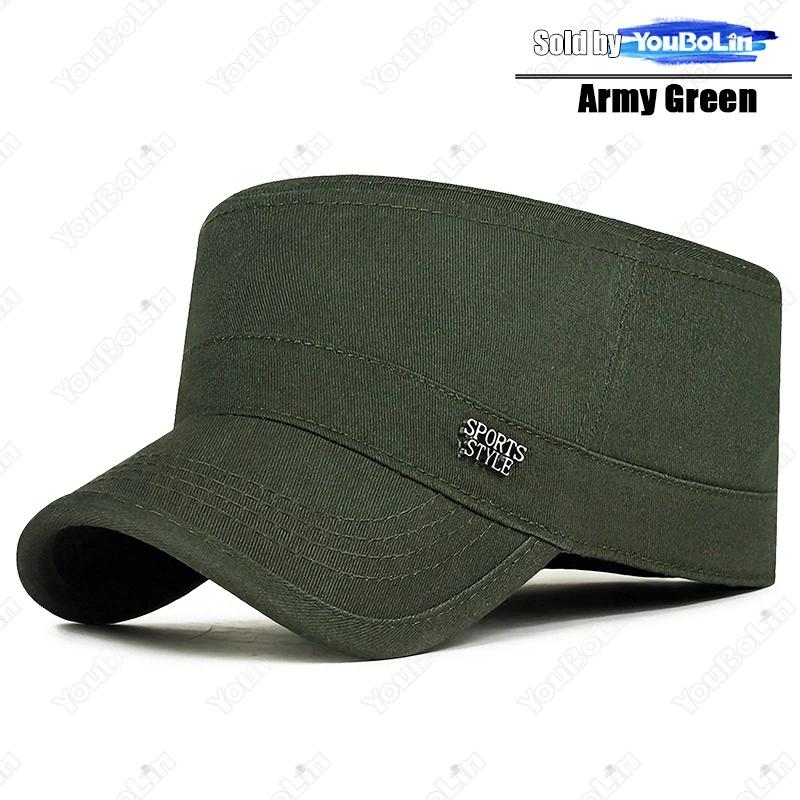 Unisex Flache Militärkappe - Lässige Baumwoll-Armee-Kappe für draußen gray
