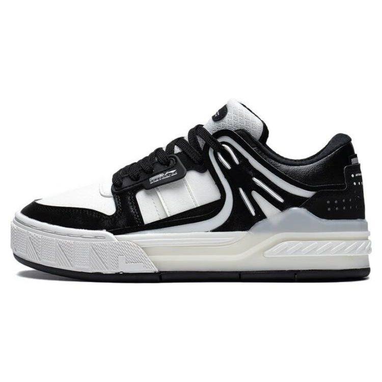 Li Ning Morning Glow Morning Glow Height Increasing Low Top Skateboard Shoes Women's White Black AGCS354-2