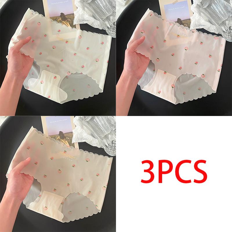 Ice Silk Seamless Women's Underwear Ultra-thin Quick-drying Cute Underwear Mid-waist Antibacterial Comfortable Breathable Underwear