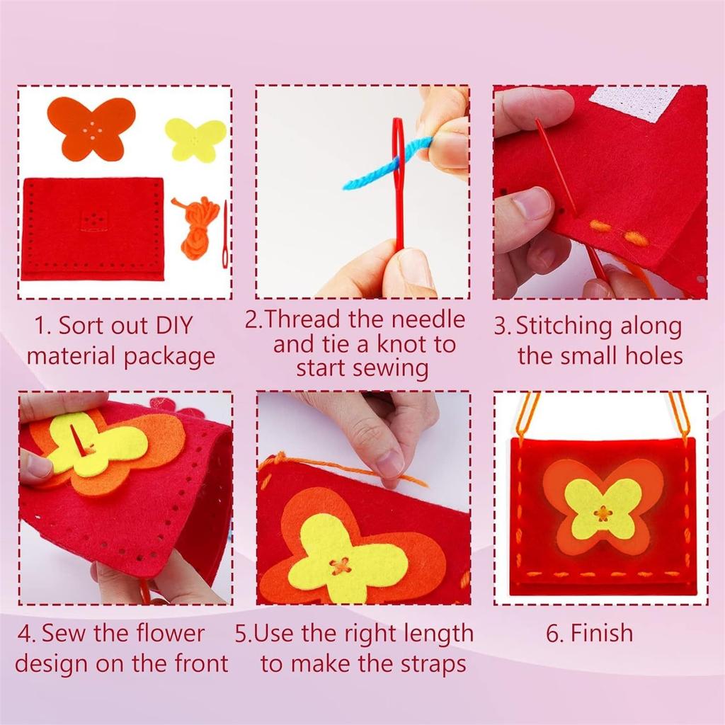 DIY Sewing Set 8 Packs Beginner Wallet Handmade Set Girls Handmade Gift