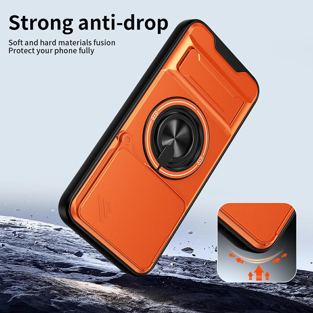 For Xiaomi 15T Pro Magnetic Case Ring Holder Foldable Kickstand TPU PC Phone Cover with Camera Lens Slider