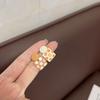 Retro Cute Red Asymmetrical Polka Dots Geometric Square Round Splicing Stud Earrings for Women Daily Wear Trendy Jewelry Gifts
