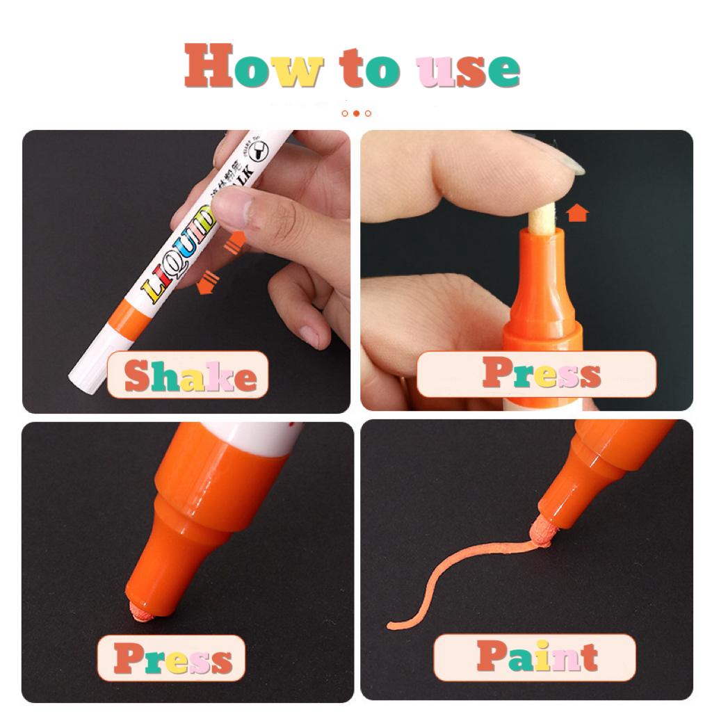 12 Stück Neonfarben Flüssigkreide-Marker für Tafel, Kreidetafeln, Glasfenster, abwischbar für Autos Ostergeschenk