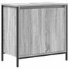 5 piece bathroom furniture set gray Sonoma and black wood based material