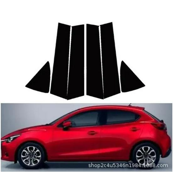 

Mazda 2 Demio 2015-2023 Bright Black Door Frame Center Pillar Car Sticker 2007-2013 Mazda 2 Demio [6 pieces]