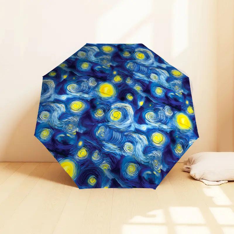 1pc Night Sky Stars Pattern Umbrella Design Automatic Opening and Closing Umbrella, High-quality Travel Umbrella, Lightweight and Portable, -1002131