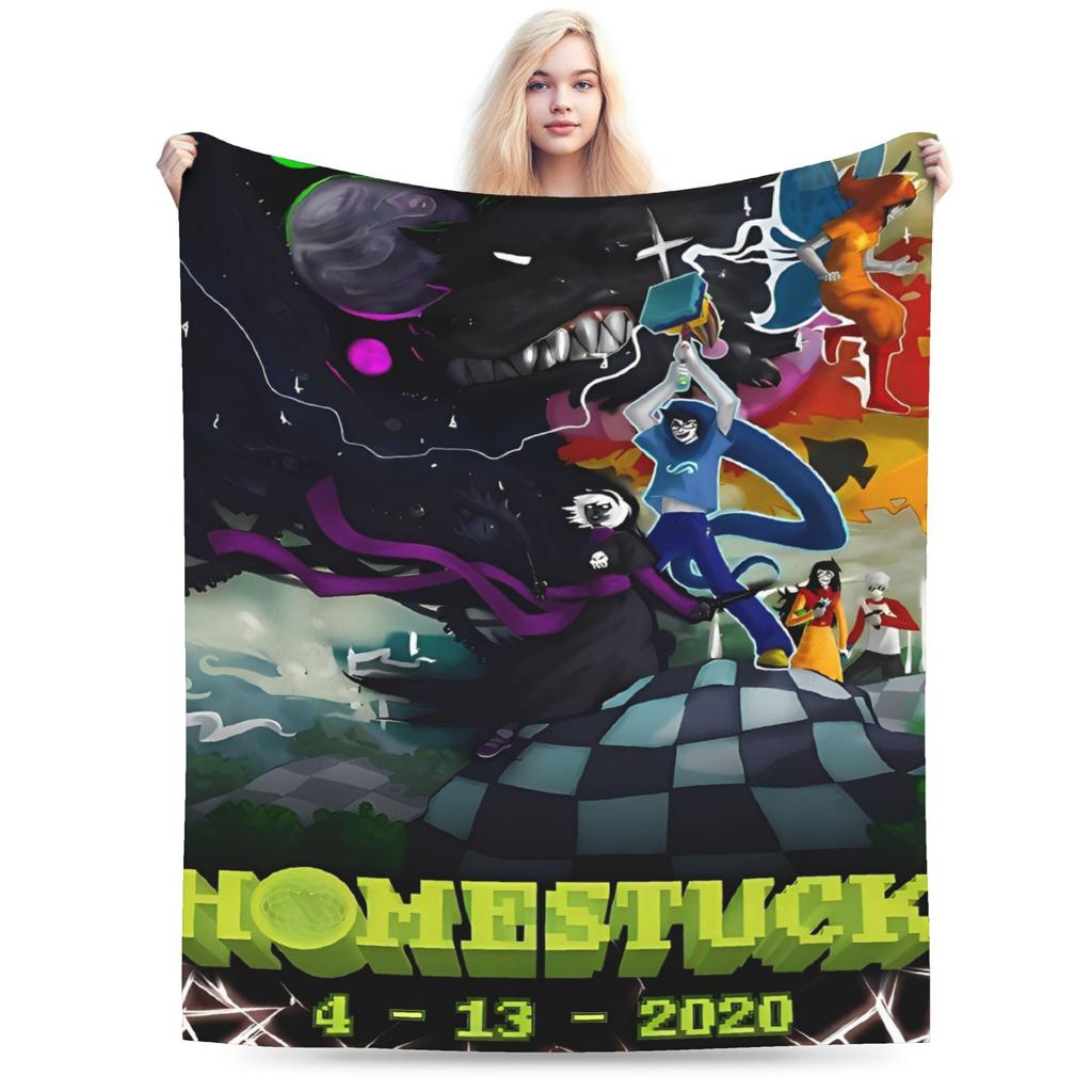 Super Warm Blankets Decorative Homestucked Manga Throw Blanket Flannel Bedspread For Outdoor Street Trend Sofa Bed Cover